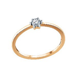 Кольцо помолвочное с бриллиантом Бриант RR2191D