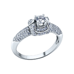 Кольцо помолвочное с бриллиантом 0356