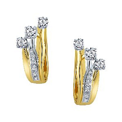 Серьги с бриллиантом Арт-Модерн 020484-Ж/Б