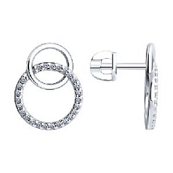 Серьги пуссеты из серебра SOKOLOV 94025842