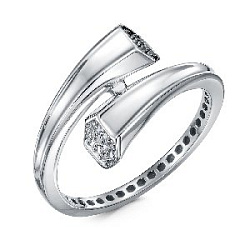 Кольцо с бриллиантом 12-079-106-1Б-ЧбрБр