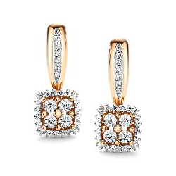 Серьги с бриллиантом АЛЬКОР 26152-100