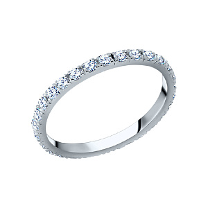 Кольцо обручальное с бриллиантом из белого золота ГАЛЕРЕЯ ЭКСКЛЮЗИВА 4516010