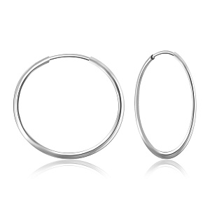 Серьги кольца из серебра Сильвер Лайн с726р