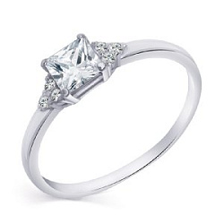 Кольцо помолвочное из серебра ККВ0006В