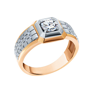 Кольцо мужское с бриллиантом ГАЛЕРЕЯ ЭКСКЛЮЗИВА 3510335