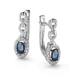 Серьги с бриллиантом АЛЬКОР 26091-202