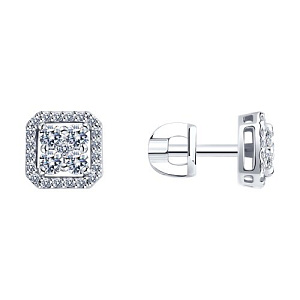 Серьги пуссеты с бриллиантом SOKOLOV 1022365-3