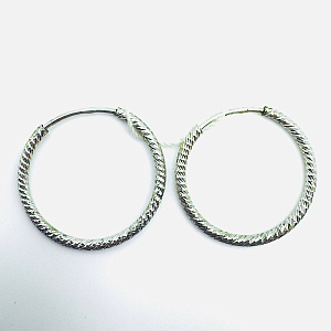 Серьги кольца из серебра 6012040