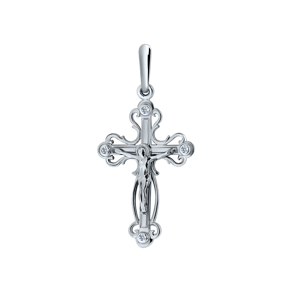 Подвеска крест из золота РОСТЗОЛОТО 1103