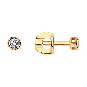 Серьги пуссеты с бриллиантом SOKOLOV 1021816 №22 151