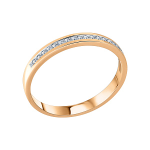 Кольцо обручальное с бриллиантом из красного золота ГАЛЕРЕЯ ЭКСКЛЮЗИВА 3516002