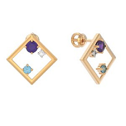 Серьги пуссеты из золота АРИНА 1050042-11230-AT