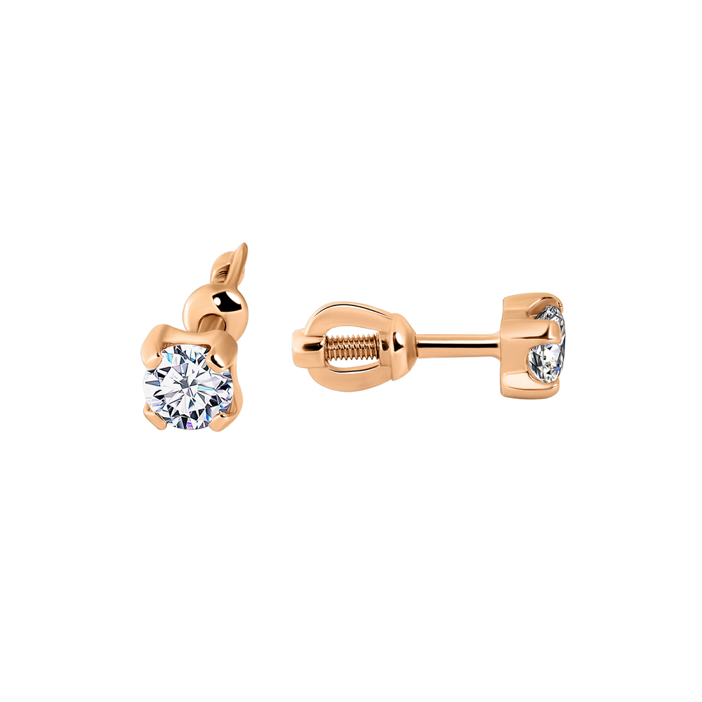Серьги пуссеты из золота RUSGOLDART 210707 1 1 10