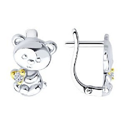 Серьги детские из серебра SOKOLOV 94027004
