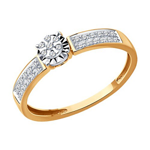 Кольцо помолвочное с бриллиантом SOKOLOV 1012555 №24 321