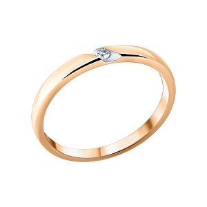 Кольцо обручальное с бриллиантом АРИНА 1040521-11240