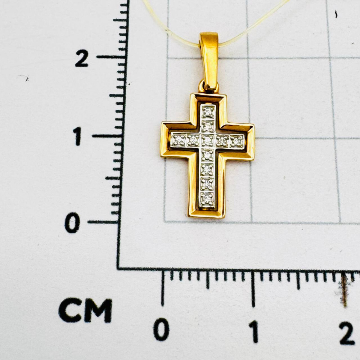 Подвеска крест с бриллиантом ЛЕТО 525-3120