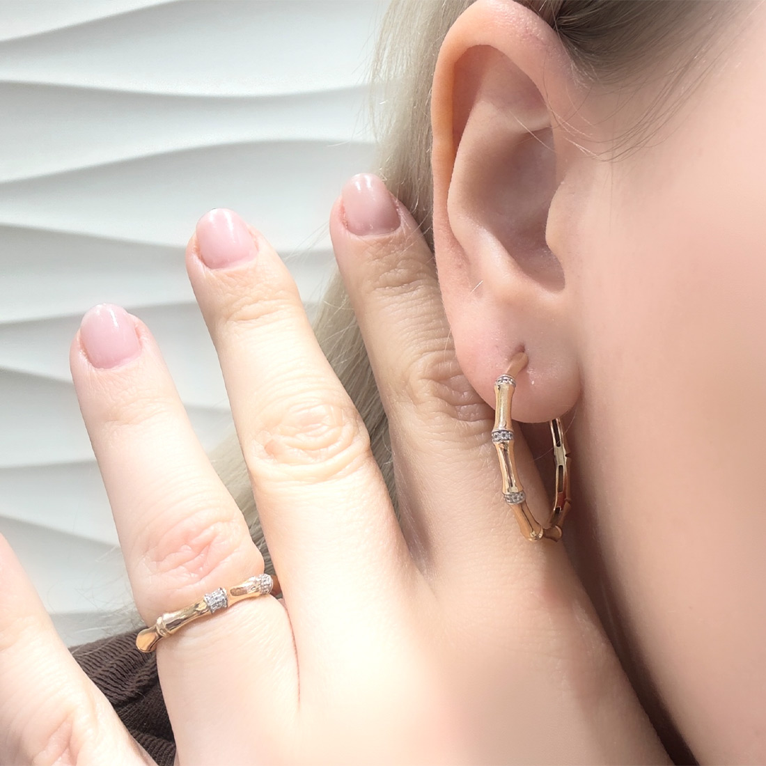 Серьги кольца с бриллиантом GRANT 0601684